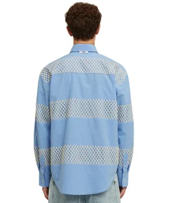 Camicia In Cotone Organico Popeline Con Dettagli In Rete^MSGM Hot