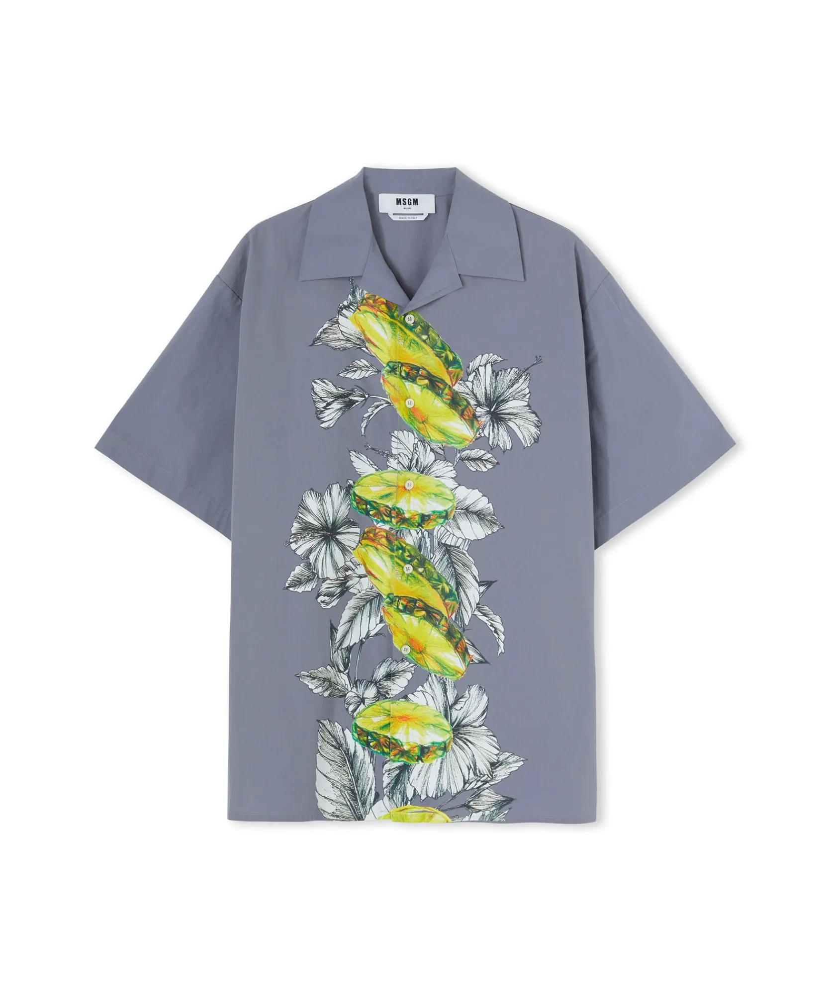 Camicia In Cotone Organico Popeline Con Stampa "Pineapple"^MSGM Flash Sale