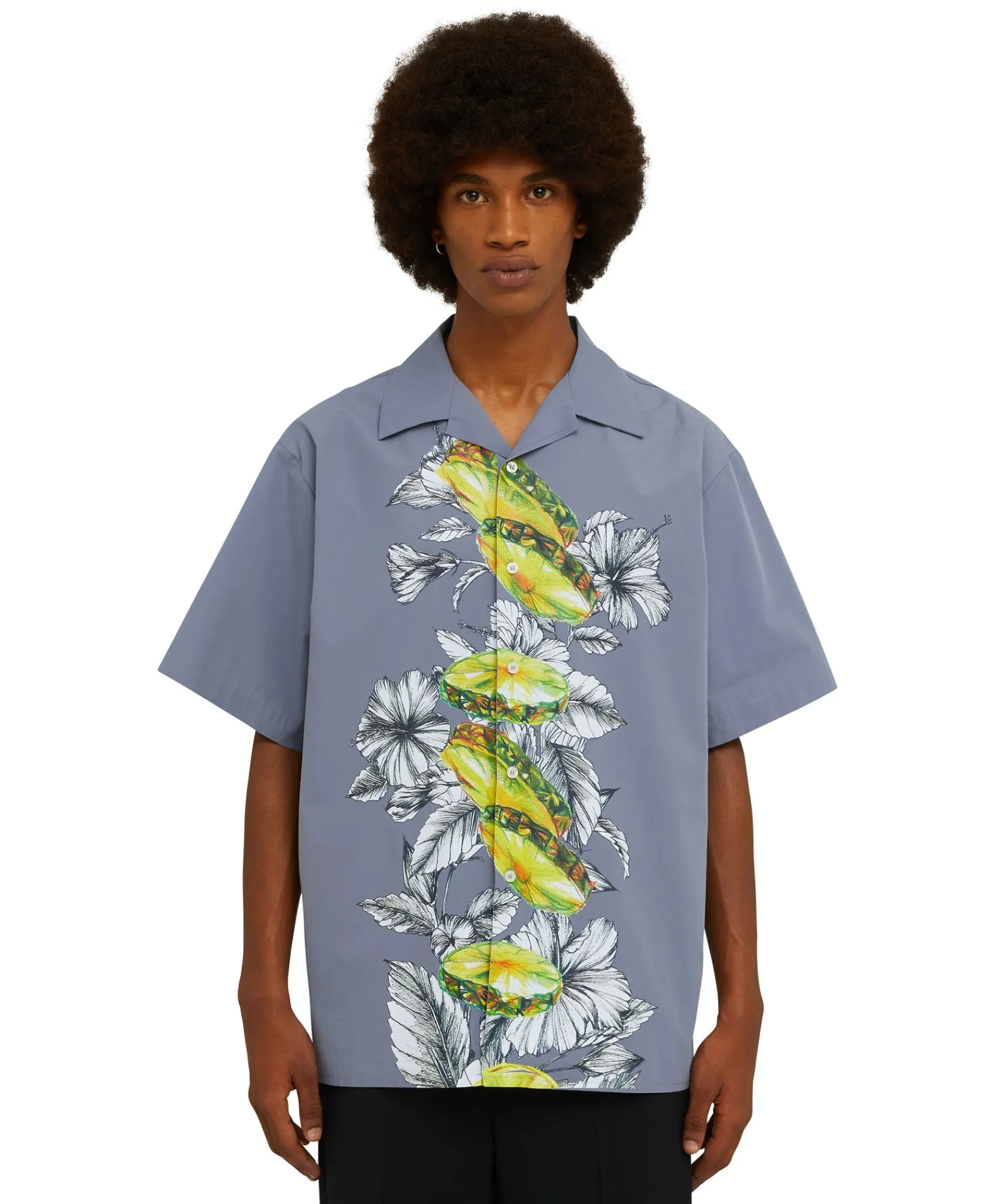 Camicia In Cotone Organico Popeline Con Stampa "Pineapple"^MSGM Flash Sale