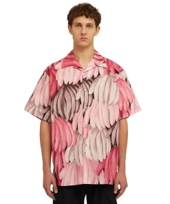 Camicia In Cotone Popeline Con Stampa "Bananas"^MSGM Discount