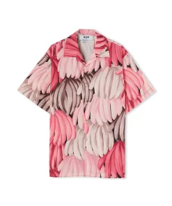 Camicia In Cotone Popeline Con Stampa