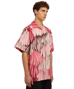 Camicia In Cotone Popeline Con Stampa