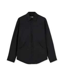 Camicia In Fresco Lana Tinta Unita Con Dettagli Western^MSGM Best