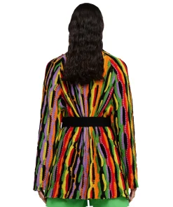 Cardigan In Maglia Di Cotone Con Rouches Multicolor^MSGM Flash Sale