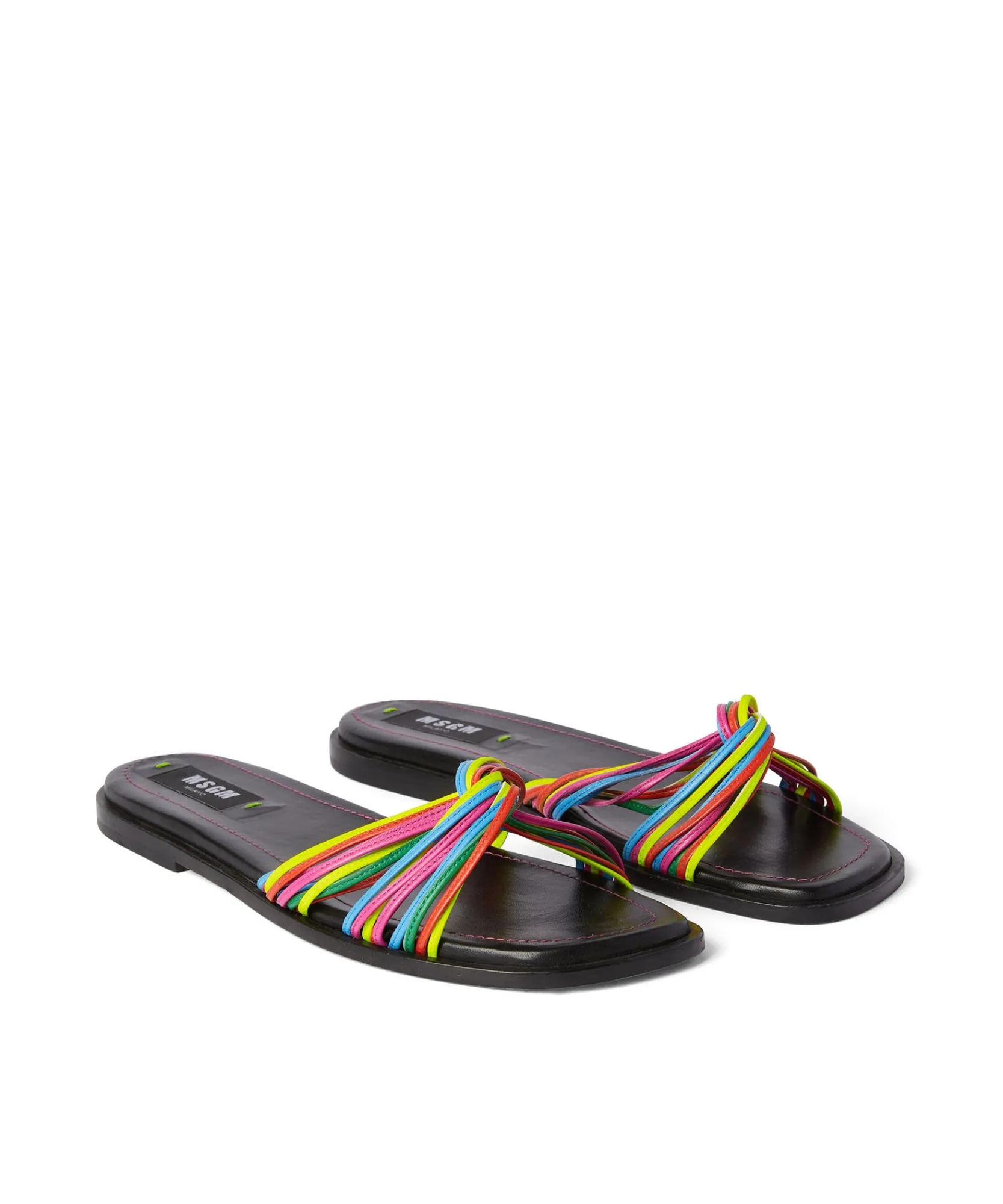 Ciabatta In Capretto Con Fascia Ad Intreccio Multicolor^MSGM Flash Sale