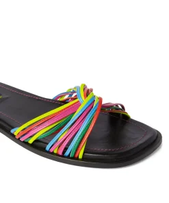 Ciabatta In Capretto Con Fascia Ad Intreccio Multicolor^MSGM Flash Sale