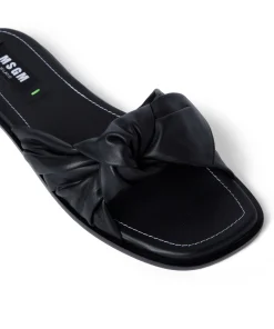 Ciabatta In Nappa Tinta Unita Con Fascia A Nodo^MSGM Outlet