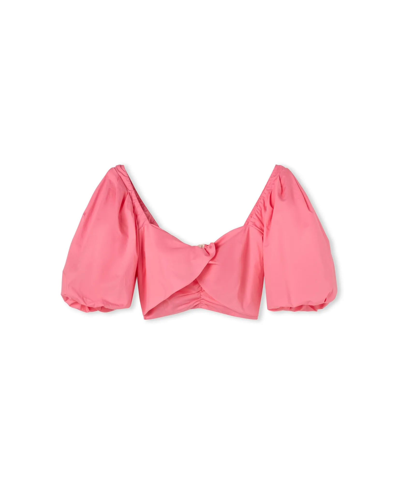Crop Top In Cotone Con Maniche A Sbuffo^MSGM Store