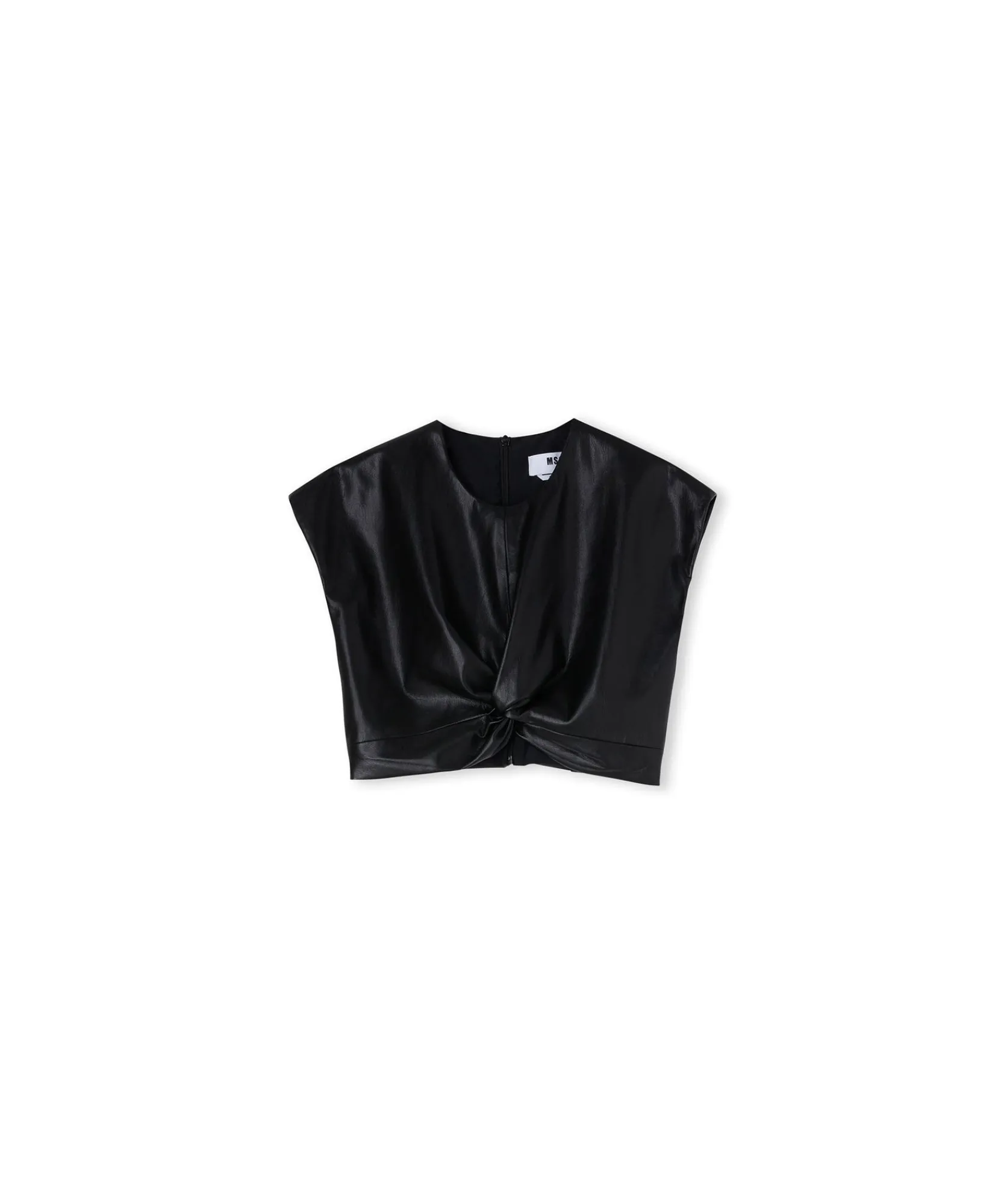 Crop Top In Eco-Pelle Con Dettaglio Incrocio^MSGM Shop