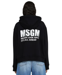 Felpa Con Cappuccio In Cotone Con Logo E Quote^MSGM Fashion