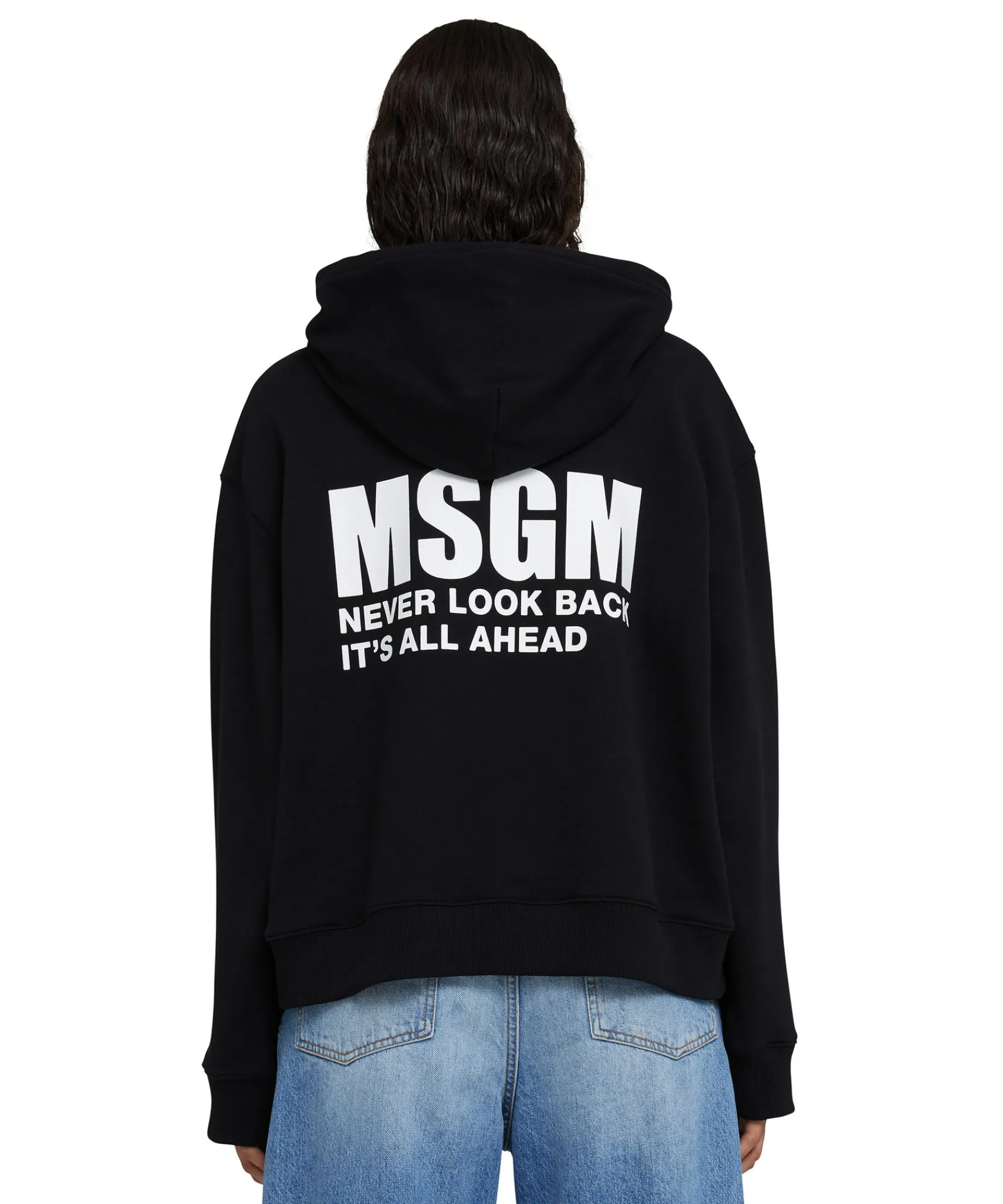 Felpa Con Cappuccio In Cotone Con Logo E Quote^MSGM Fashion