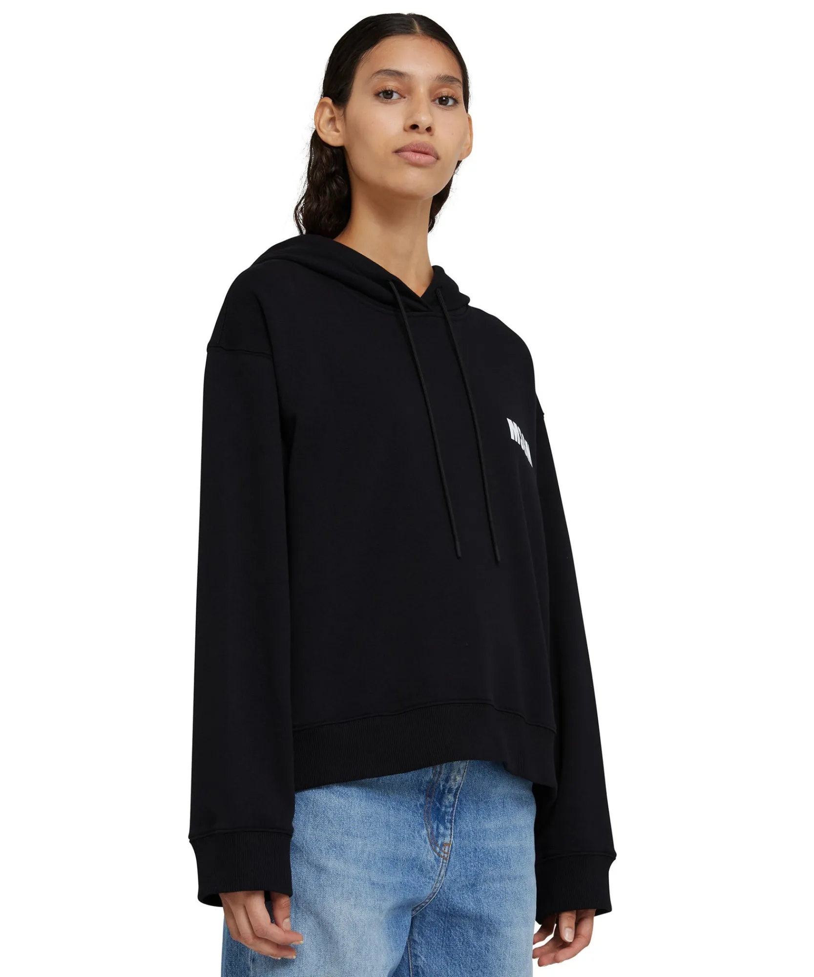 Felpa Con Cappuccio In Cotone Con Logo E Quote^MSGM Fashion