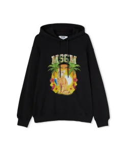 Felpa Con Cappuccio In Cotone Con Grafica 