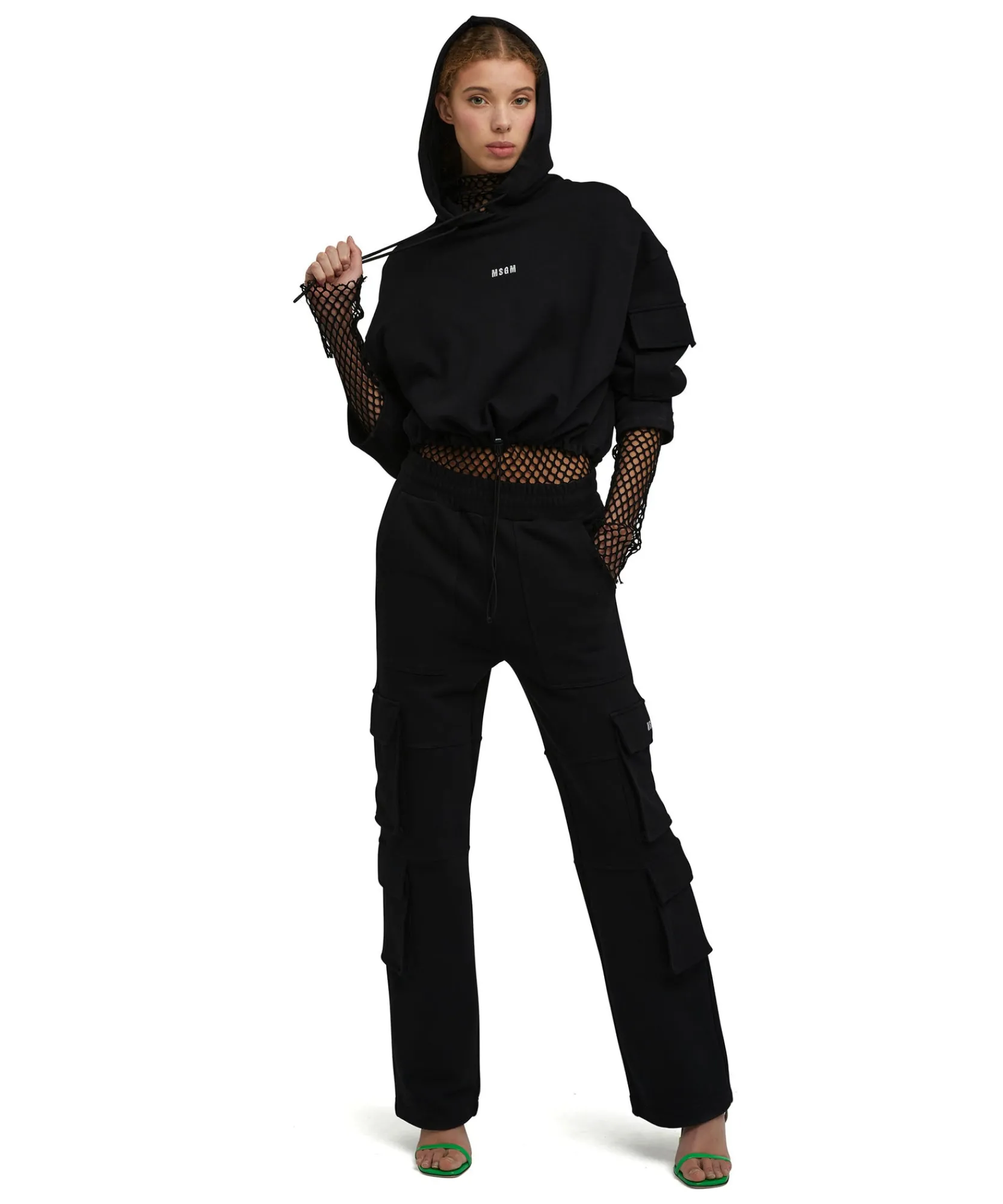 Felpa Con Cappuccio In Cotone E Fondo Con Elastico Regolabile^MSGM Outlet