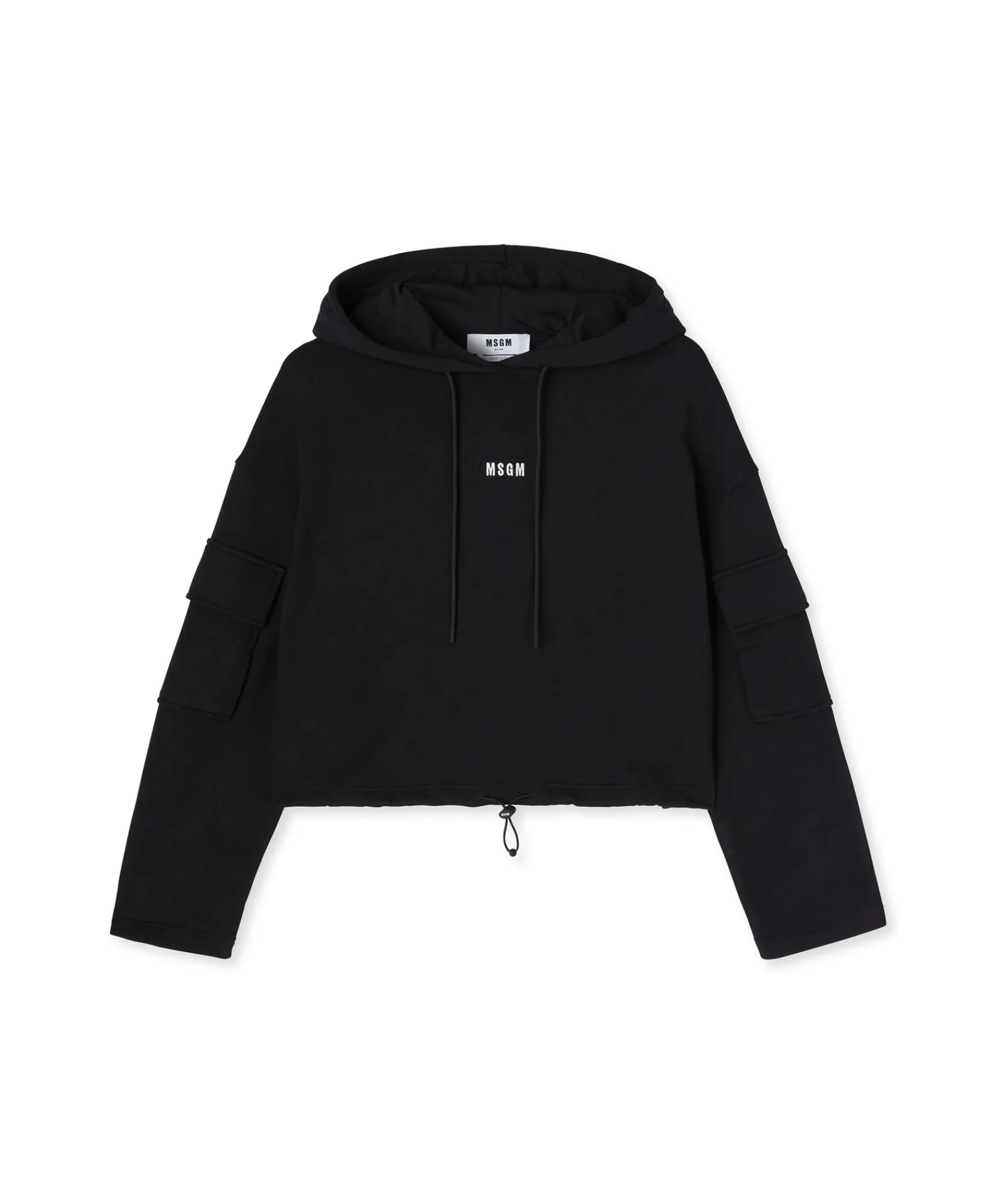 Felpa Con Cappuccio In Cotone E Fondo Con Elastico Regolabile^MSGM Outlet