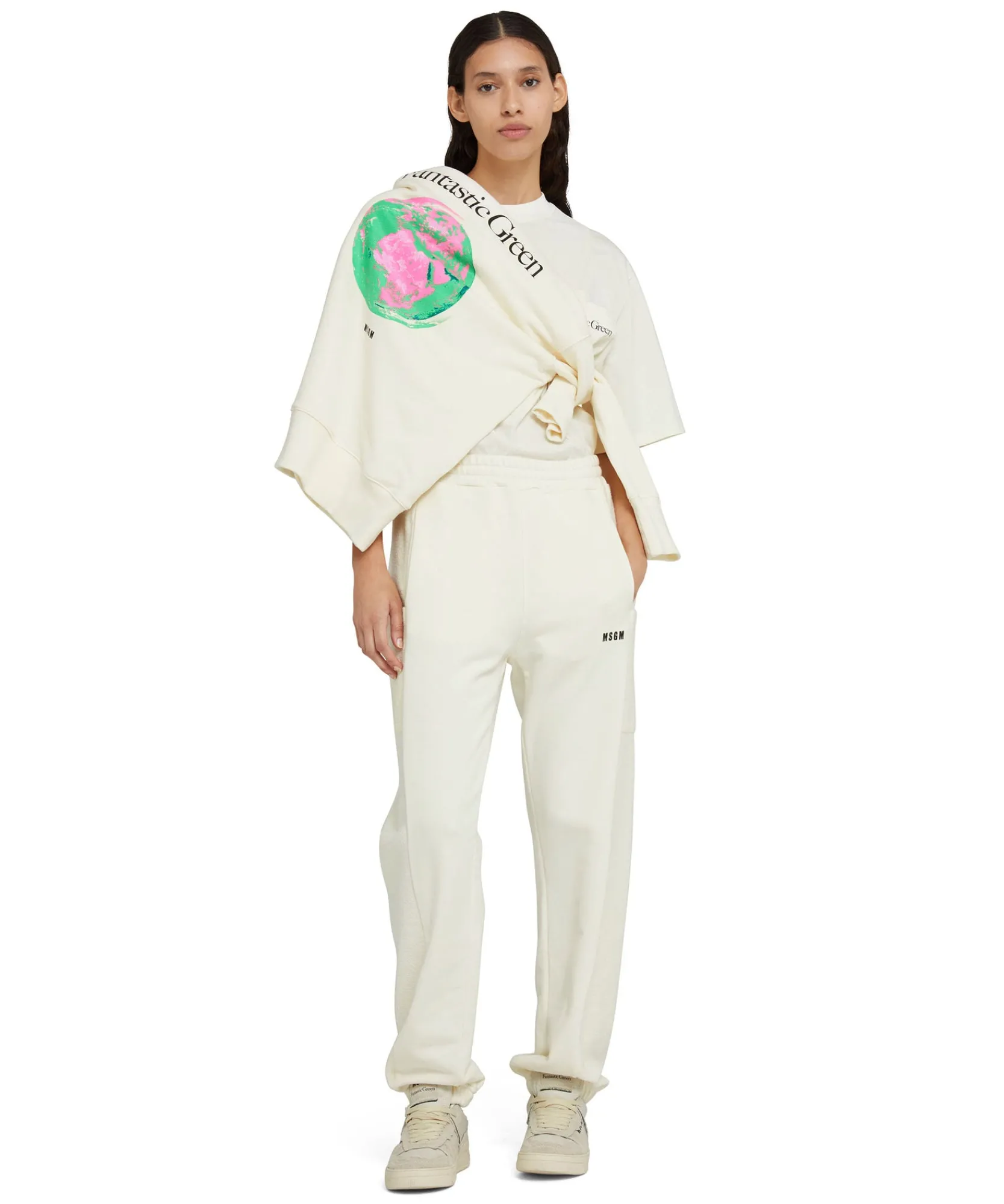Felpa Girocollo In Cotone Organico Della Capsule Fantastic Green^MSGM Shop
