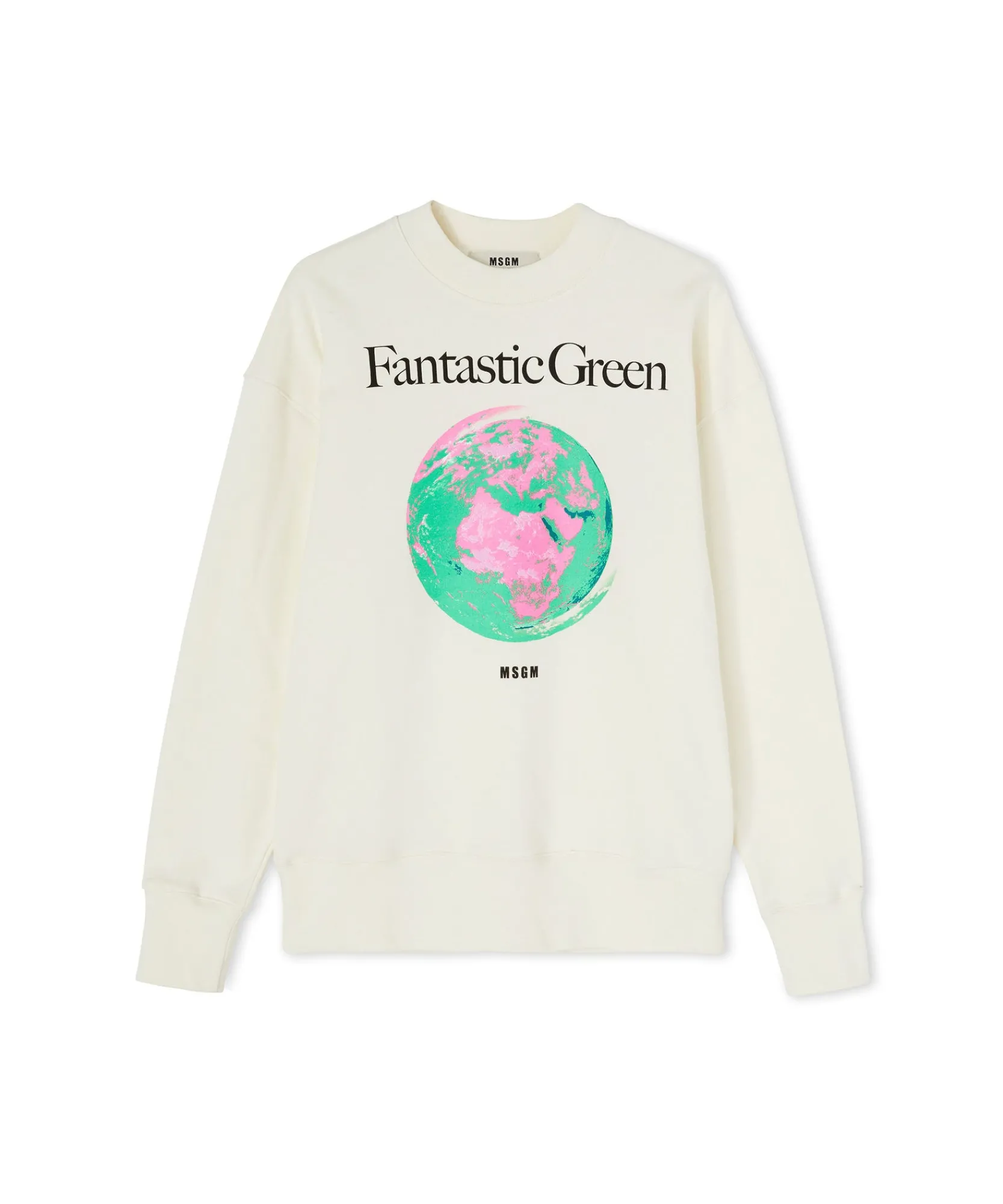 Felpa Girocollo In Cotone Organico Della Capsule Fantastic Green^MSGM Shop