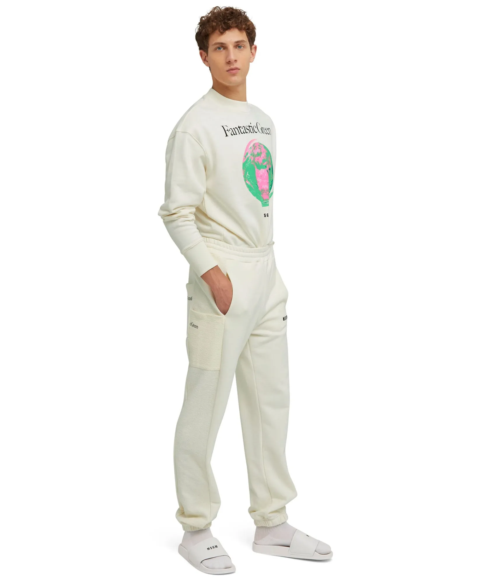 Felpa Girocollo In Cotone Organico Della Capsule Fantastic Green^MSGM Shop