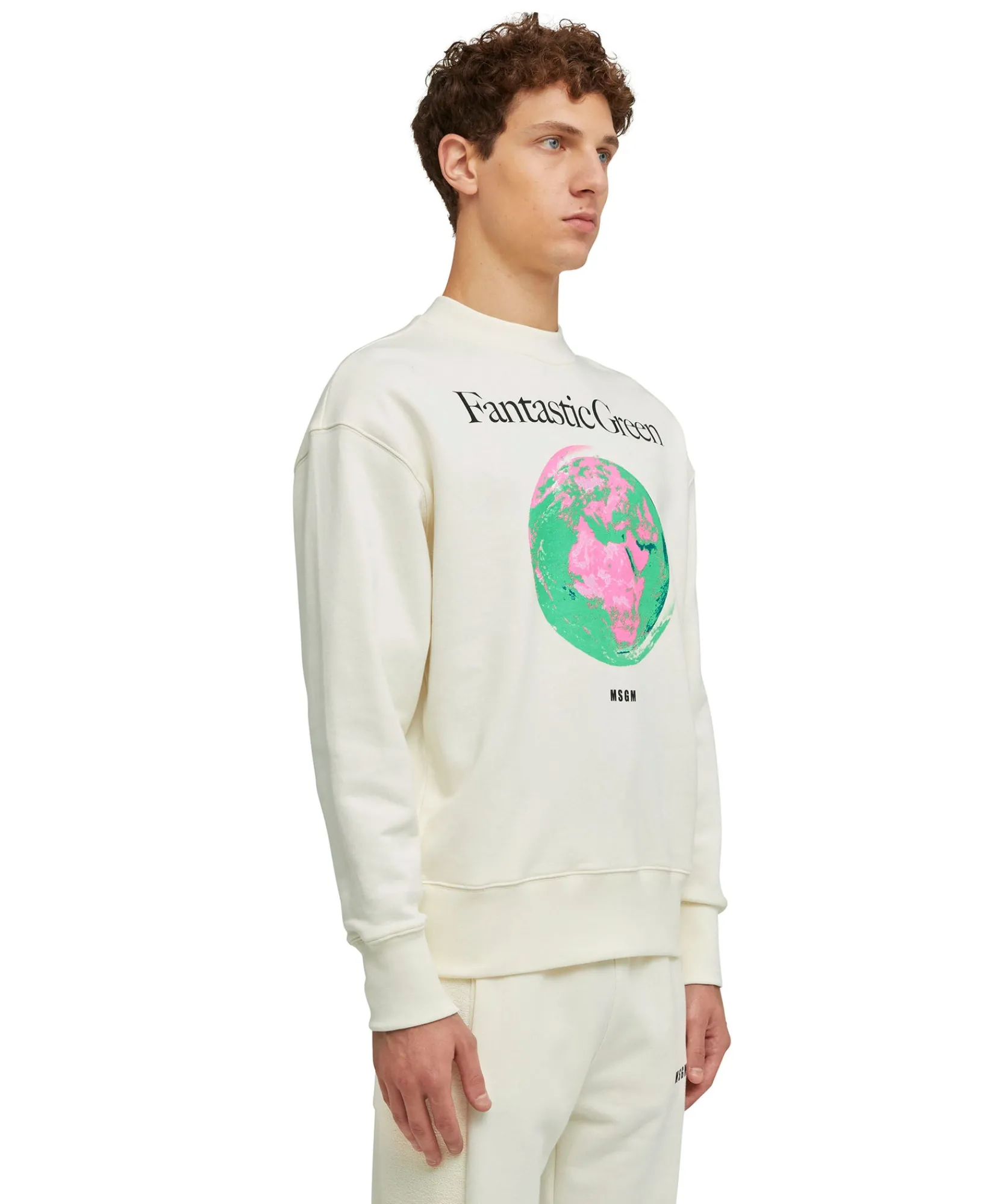Felpa Girocollo In Cotone Organico Della Capsule Fantastic Green^MSGM Shop