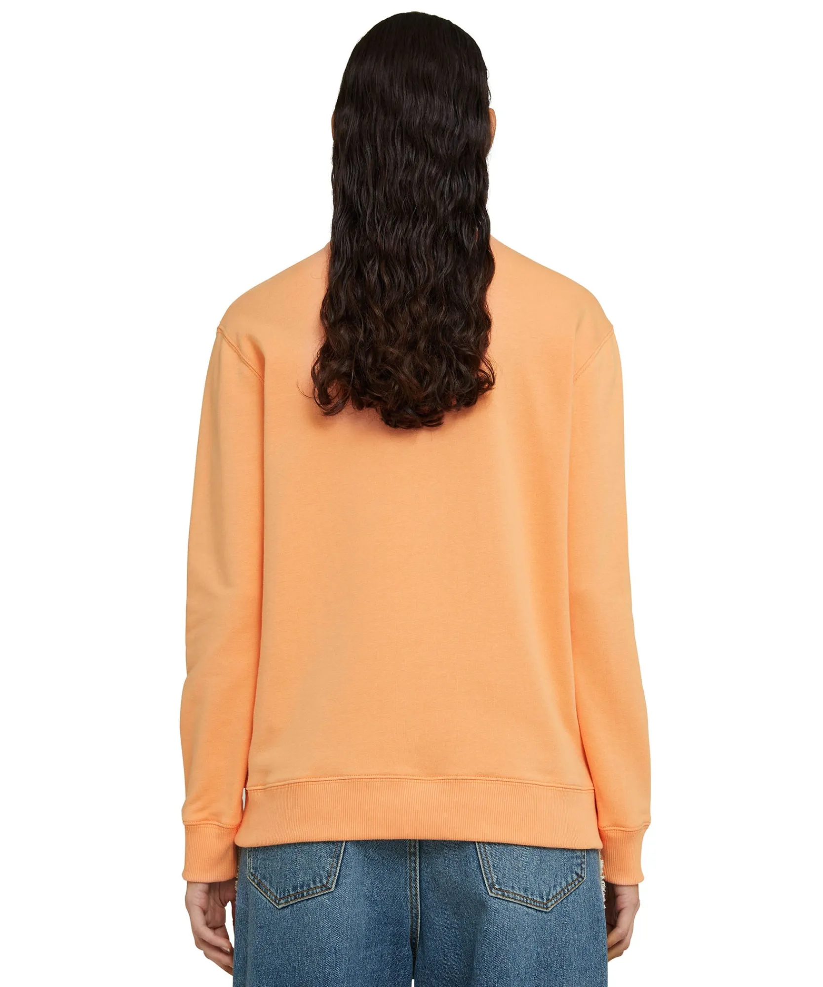 Felpa Girocollo In Cotone Tinta Unita Con Logo ^MSGM Cheap