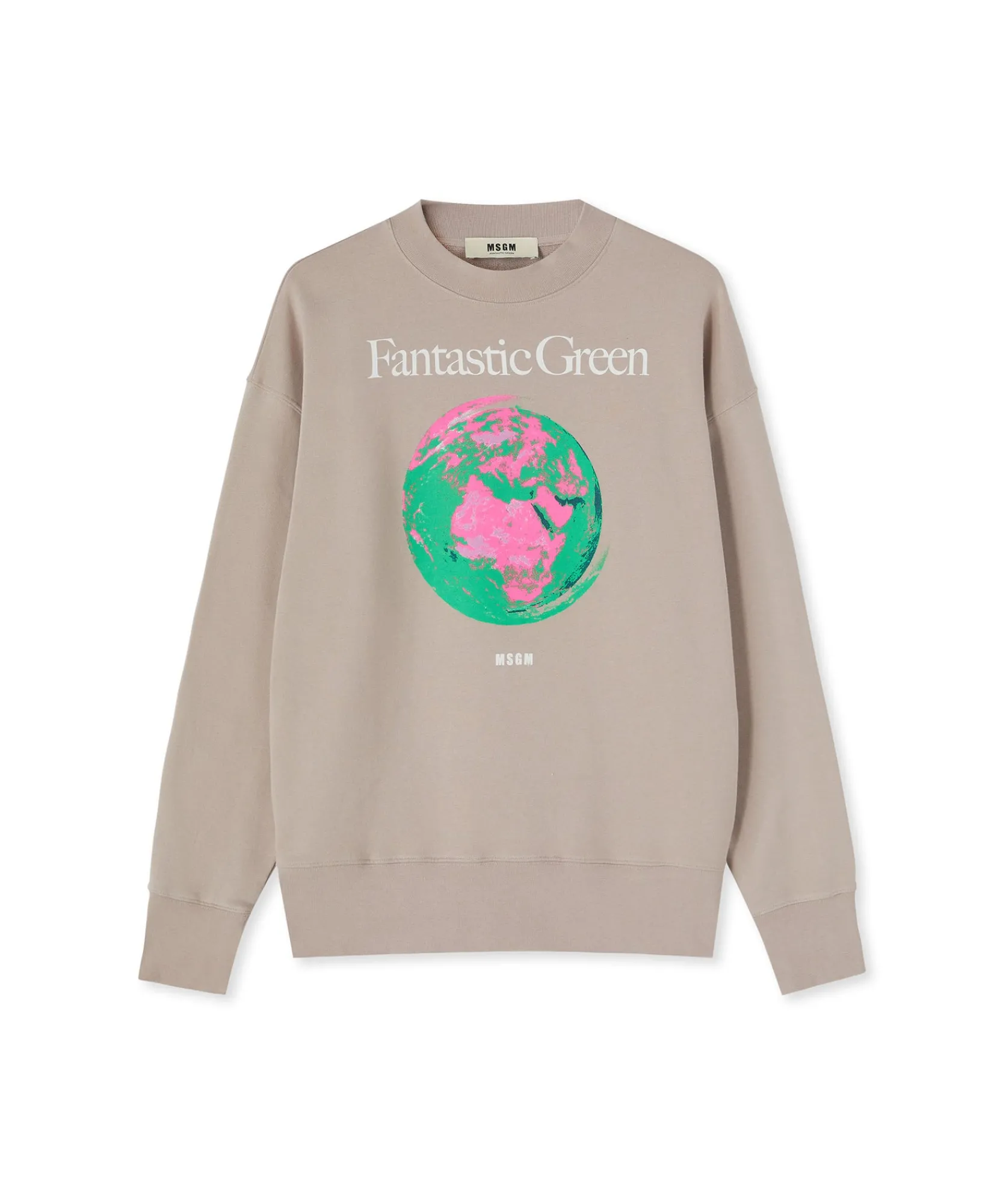 Felpa Girocollo In Cotone Organico Della Capsule Fantastic Green^MSGM Sale