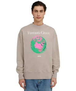 Felpa Girocollo In Cotone Organico Della Capsule Fantastic Green^MSGM Sale
