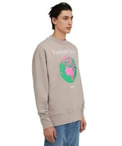 Felpa Girocollo In Cotone Organico Della Capsule Fantastic Green^MSGM Sale