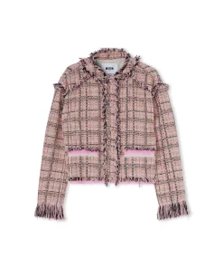 Giacca Crop In Tweed Con Collo Rotondo^MSGM Flash Sale