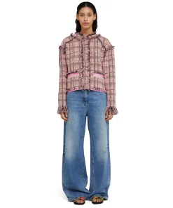Giacca Crop In Tweed Con Collo Rotondo^MSGM Flash Sale