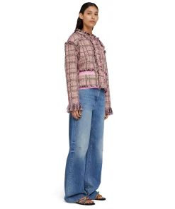 Giacca Crop In Tweed Con Collo Rotondo^MSGM Flash Sale