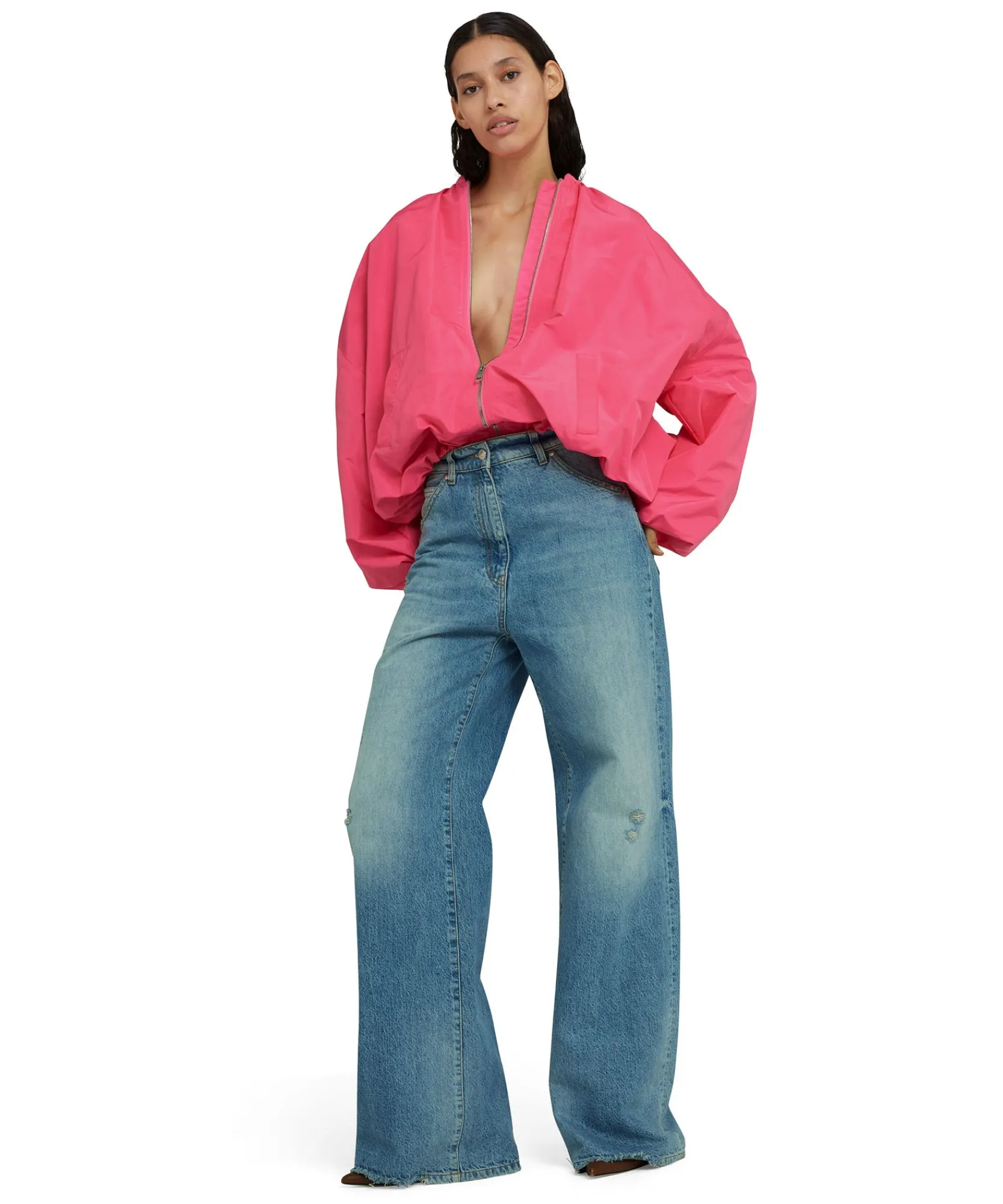 Giacca In Taffeta Con Maniche A Palloncino^MSGM Cheap