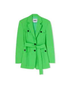 Giacca Sahariana In Fresco Lana^MSGM New