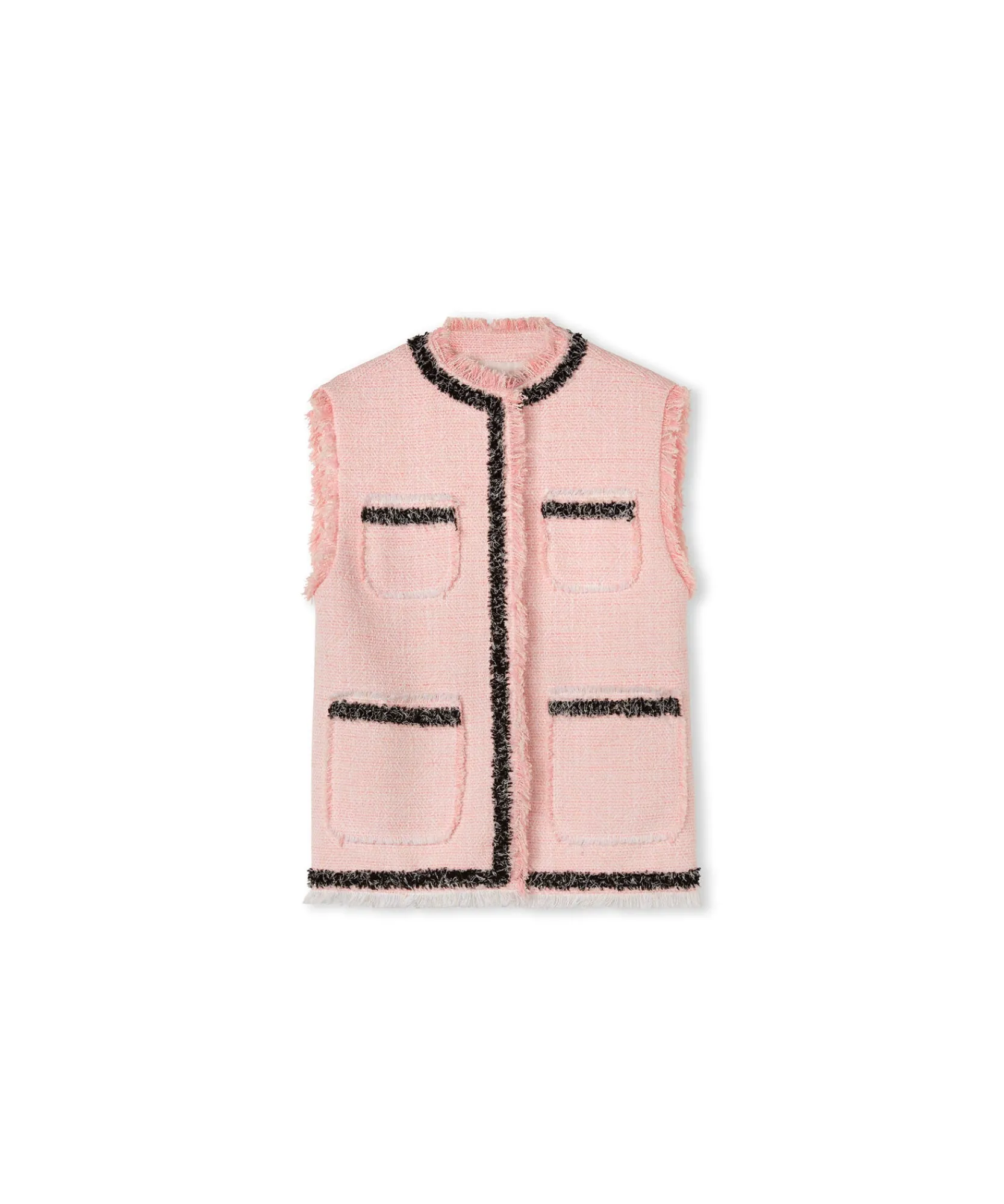 Gilet In Cotone Tweed Con Bordo Trimmed^MSGM Store