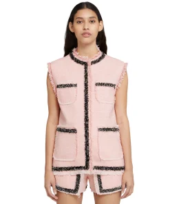 Gilet In Cotone Tweed Con Bordo Trimmed^MSGM Sale