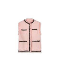Gilet In Cotone Tweed Con Bordo Trimmed^MSGM Sale