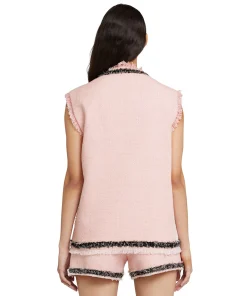 Gilet In Cotone Tweed Con Bordo Trimmed^MSGM Sale