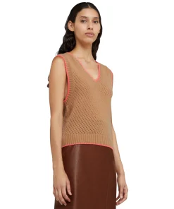 Gilet In Lana E Cashmere Con Motivo Pointelle^MSGM Cheap