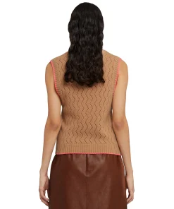 Gilet In Lana E Cashmere Con Motivo Pointelle^MSGM Cheap