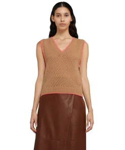 Gilet In Lana E Cashmere Con Motivo Pointelle^MSGM Cheap