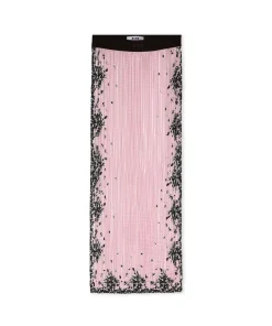 Gonna Lunga In Satin Micro Pleated Con Stampa "Blossom"^MSGM Store