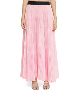 Gonna Lunga Plissettata In Crepe De Chine^MSGM Sale