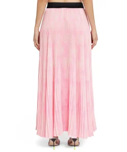 Gonna Lunga Plissettata In Crepe De Chine^MSGM Sale