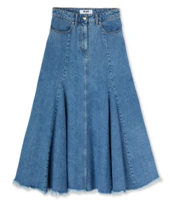 Gonna Midi Di Denim A Ruota^MSGM Store