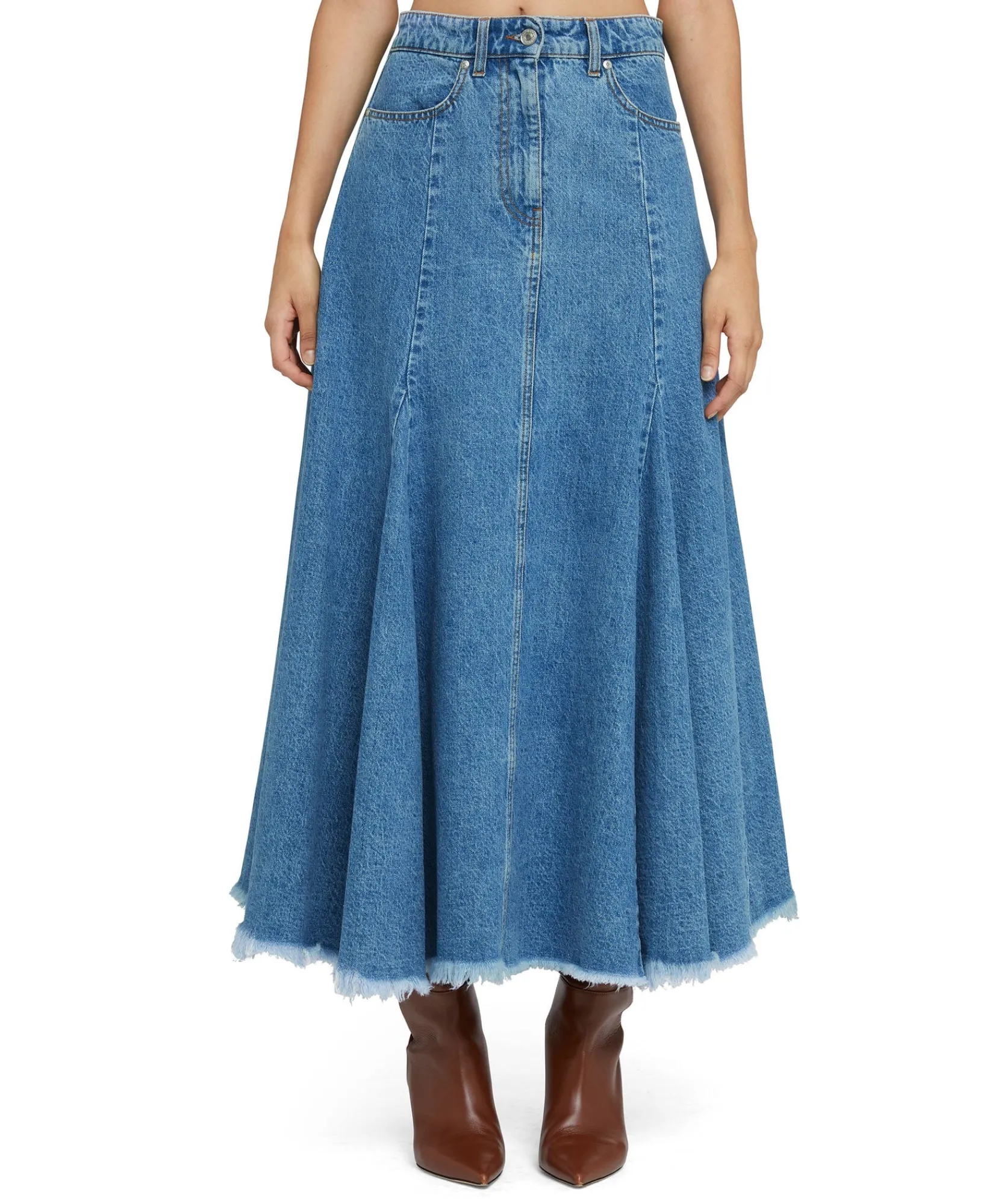 Gonna Midi Di Denim A Ruota^MSGM Store