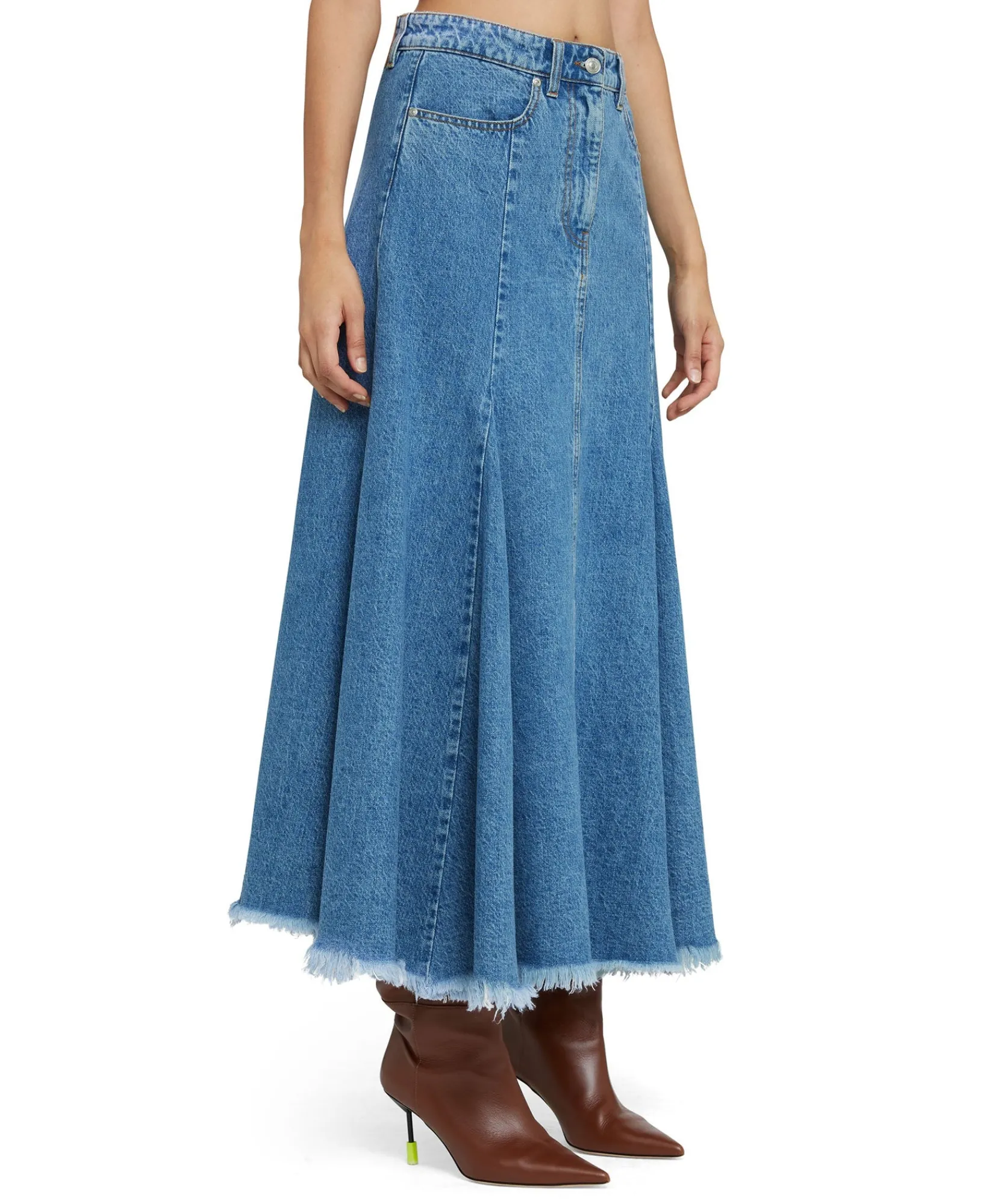 Gonna Midi Di Denim A Ruota^MSGM Store