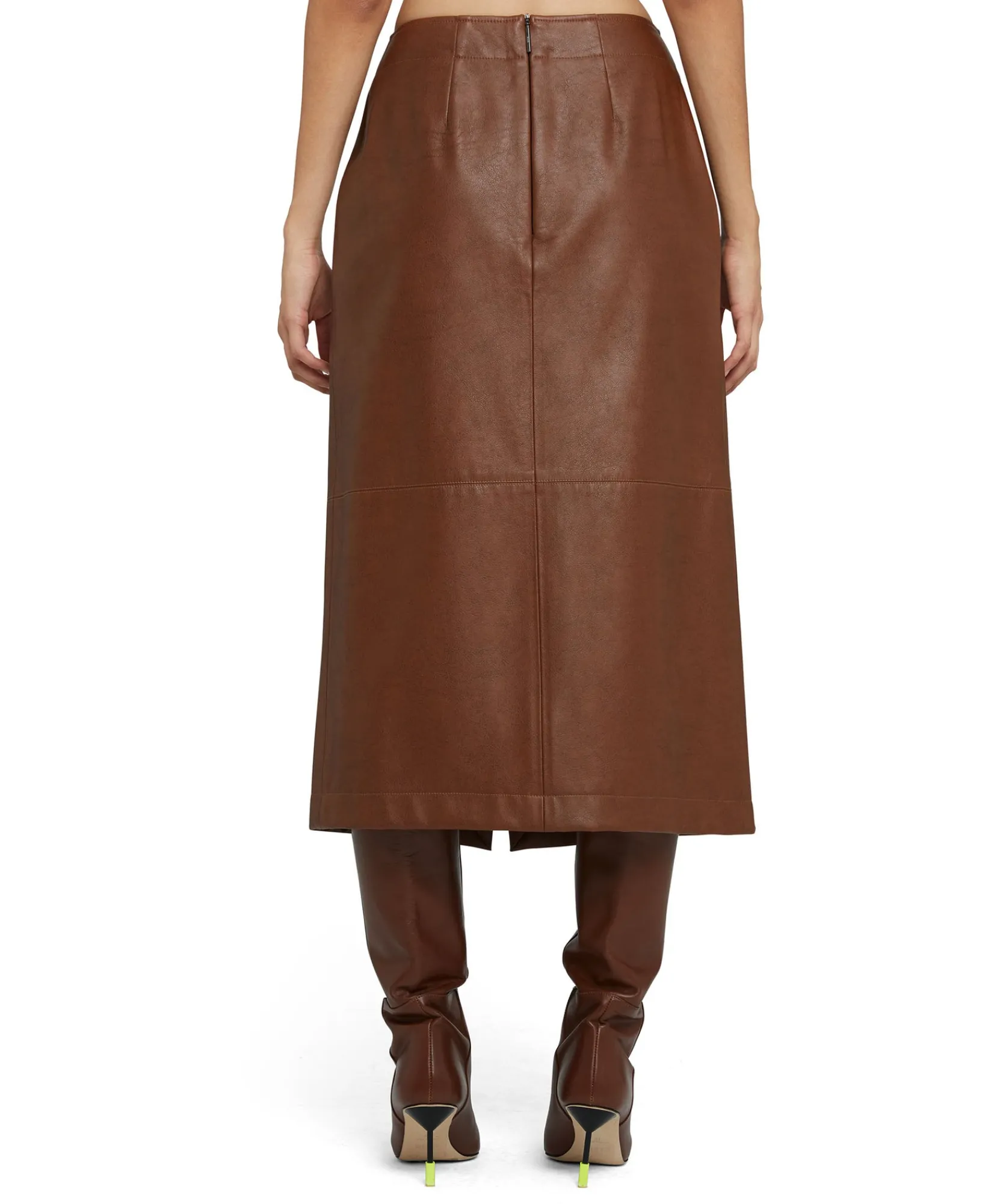 Gonna Midi In Eco-Pelle Con Design A Portafoglio E Spacco Frontale^MSGM Outlet