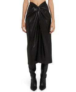 Gonna Midi In Eco-Pelle Con Dettaglio Incrocio^MSGM Best