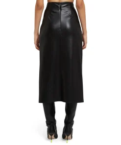 Gonna Midi In Eco-Pelle Con Dettaglio Incrocio^MSGM Flash Sale