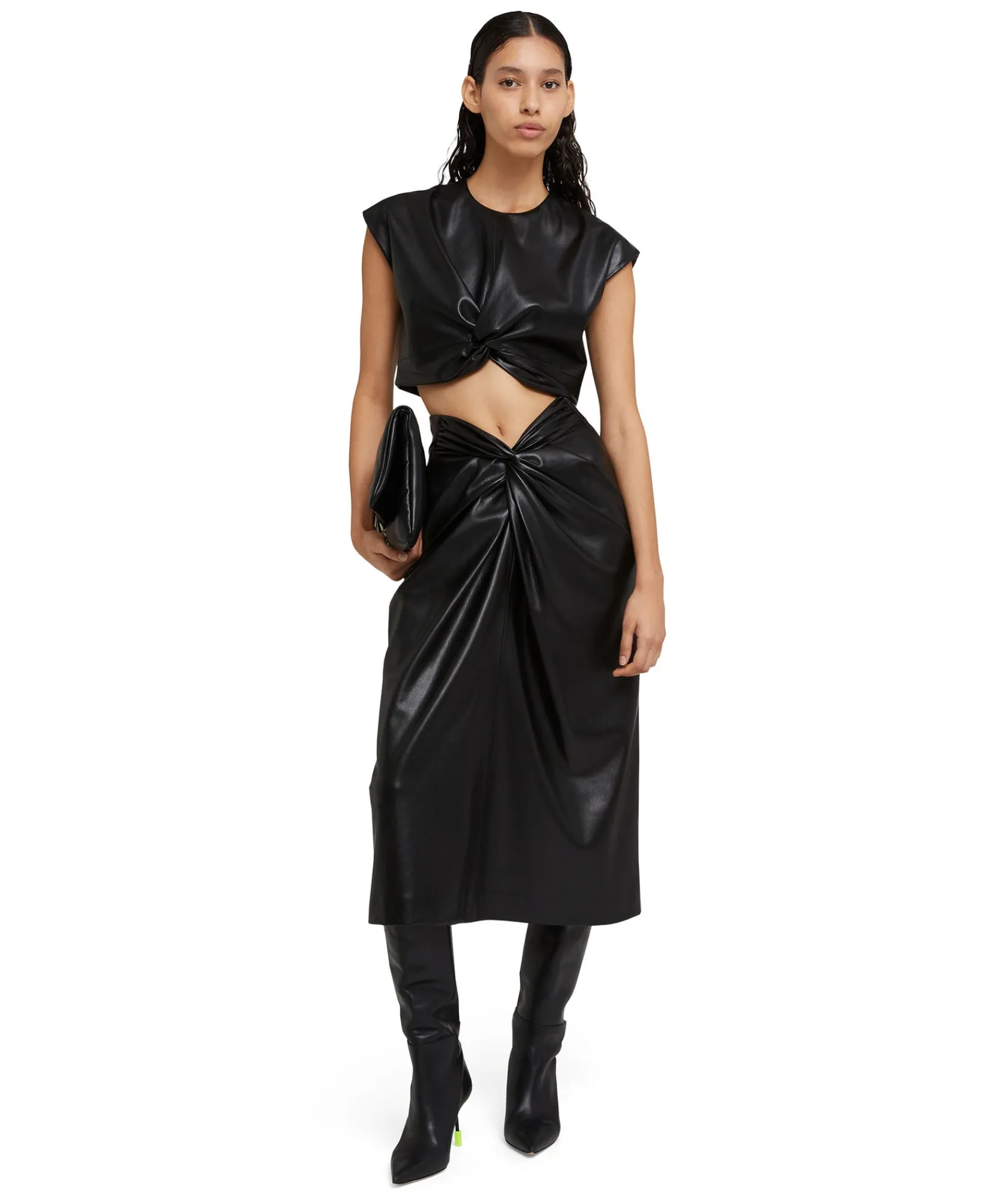 Gonna Midi In Eco-Pelle Con Dettaglio Incrocio^MSGM Flash Sale
