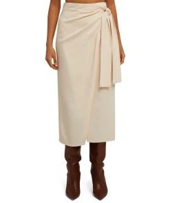 Gonna Midi In Viscosa Grezza Con Design A Portafoglio^MSGM Discount